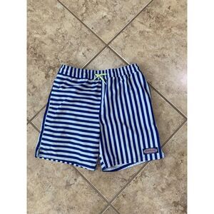 VINEYARD VINES boys swim trunks Size M 12/14 Stripes Blue/White